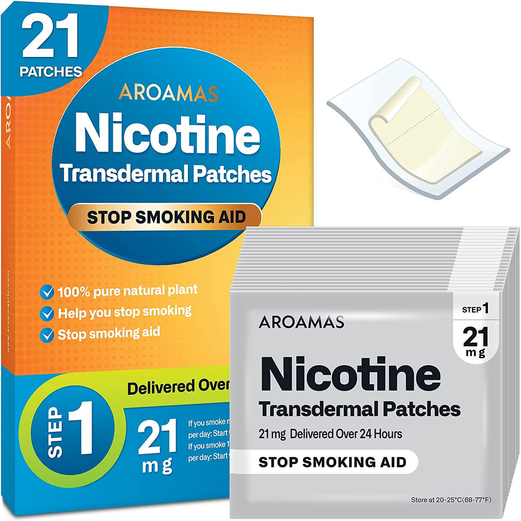 Aroamas Nicotine Patches to Help Quit Smoking, Stop Smoking - Delivered Over 24 Hours Nicotine Transdermal System to Stop Smoking Aids That Work