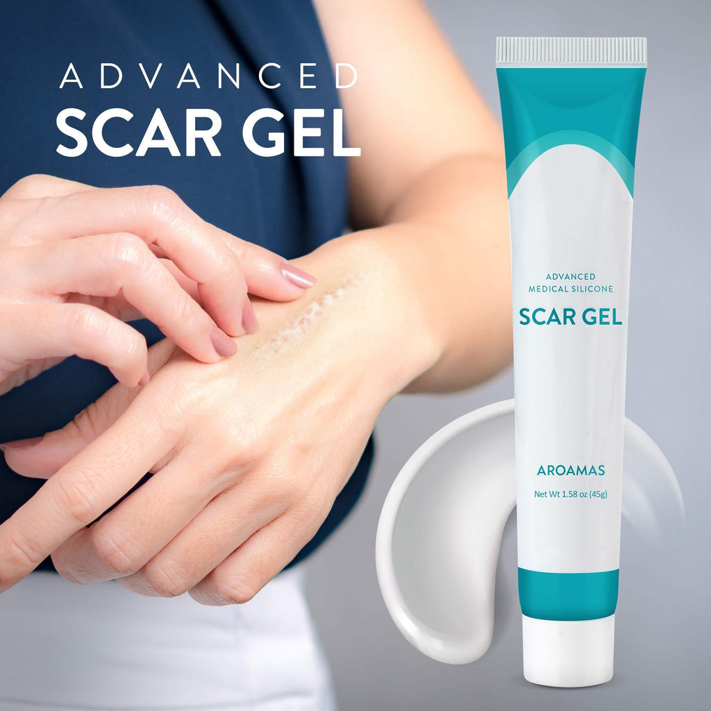 Aroamas Silicone Scar Gel, 45g, Silicone Scar Gel for Surgical Scars, for Face, Scar gel